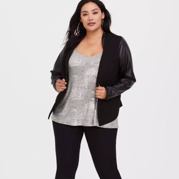 Torrid Foil Hacci Swing Silver Shimmering Metallic Cami Women's Top 4X - Picture 2 of 10
